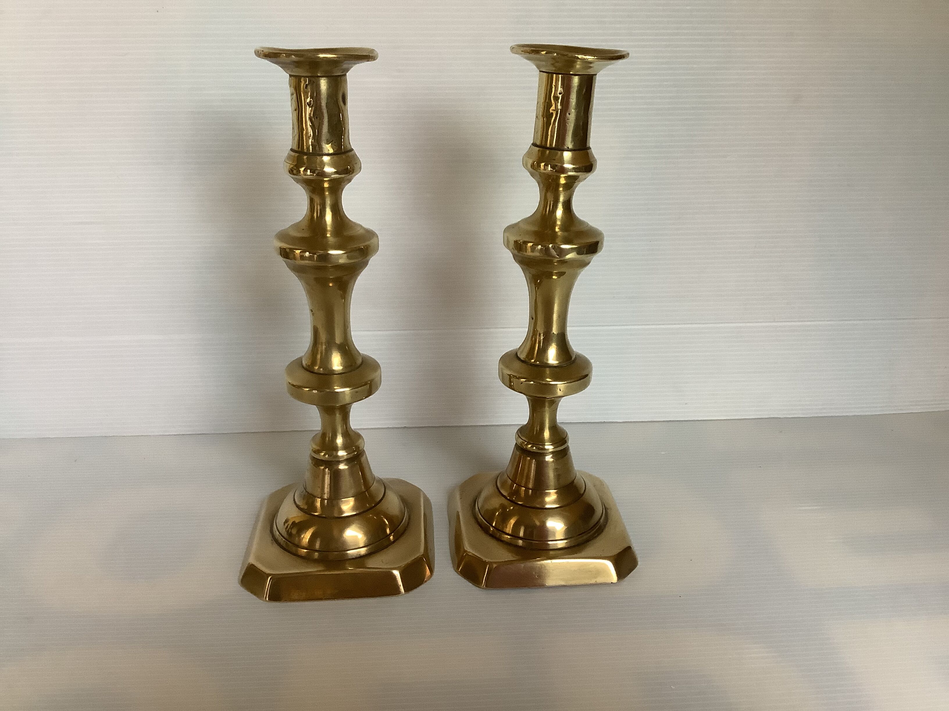 Pair of brass candlesticks