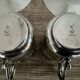 2 Gallia silver-plated cups and saucers with rooster and goat's head hallmarks, numbered