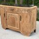 Renovated vintage Parisian art deco sideboard in solid oak and marble 1930