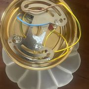 Pair of vintage polished glass shell sconces
