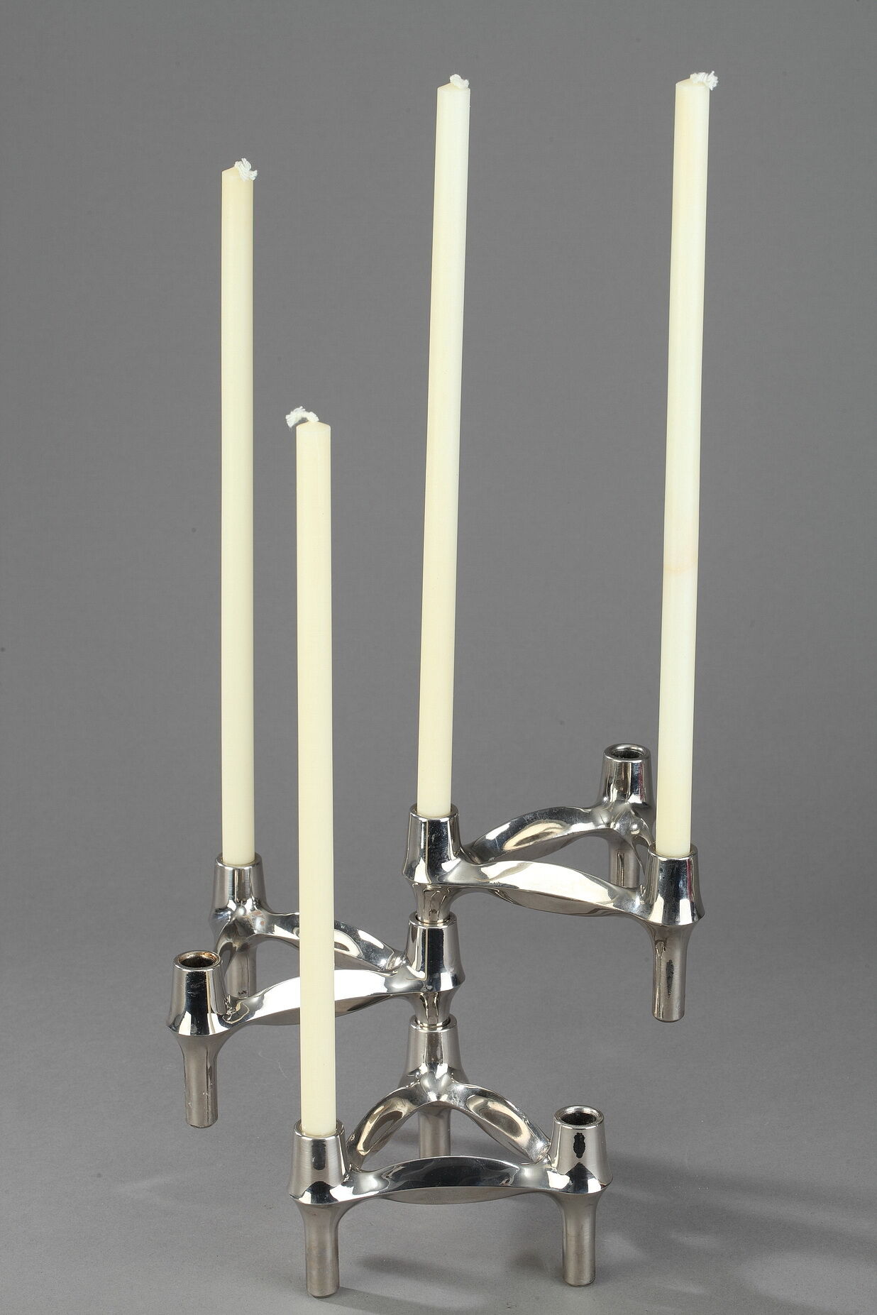 Three modular candle holders by BMF, Germany