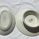 St Amand cup and ramekin blue stripes