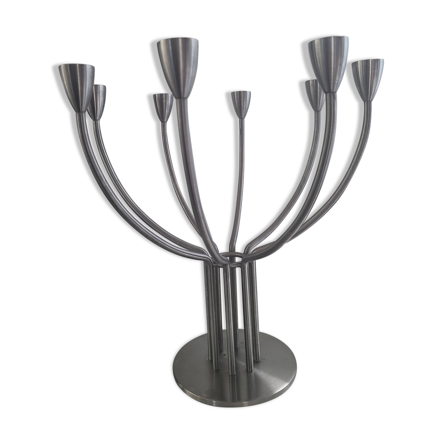 Chandelier 7 branches en acier brossé Ikea