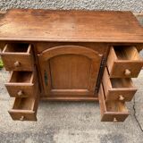 Buffet solid oak storage cabinet 1 door 6 drawers