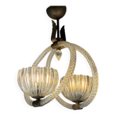 Lustre vénitien en verre de Murano, vers 1950