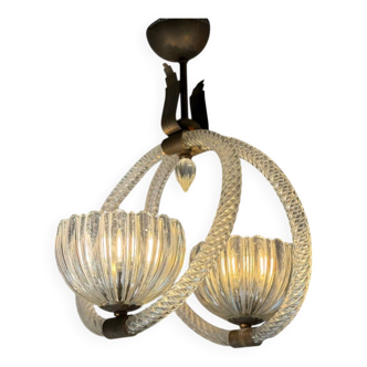Venetian glass chandelier from Murano, circa 1950.