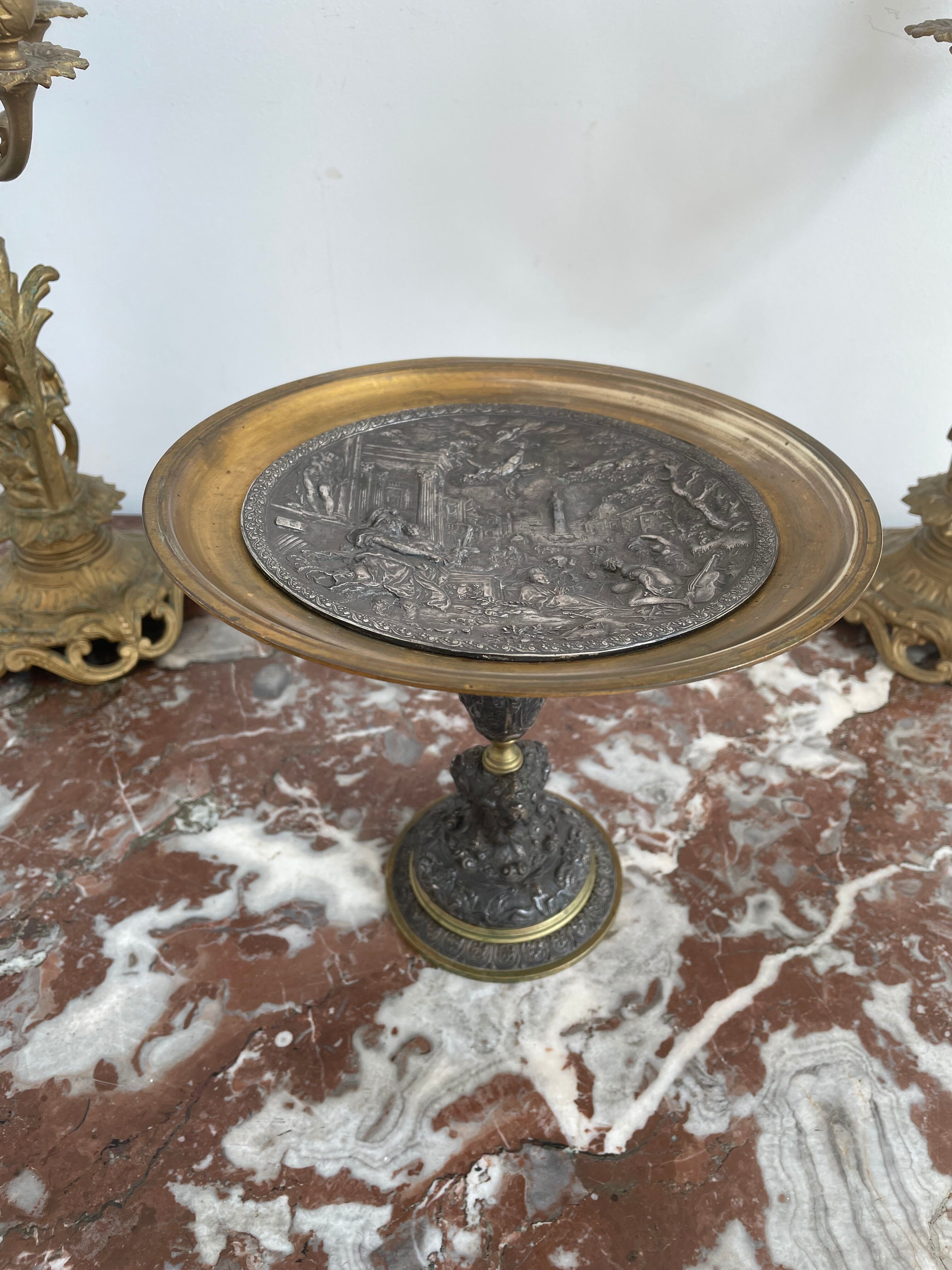 Antique, Standing cup, bronze, Napoleon III period, scene in the taste of antiquity, nineteenth, France