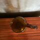 Antique Carafe CF Blown Glass Orange Amber Vintage #B842