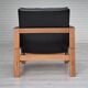 Chaise longue danoise des années 1960, état d'origine, meuble en cuir, bois de chêne massif.