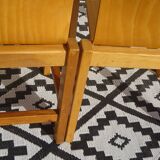 Light wood post-formed chairs, the 2.