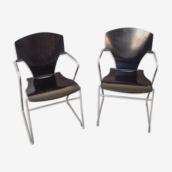 Paire de chaises inclinables modernistes