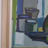Original mid-century Swedish oil on canvas – “Still Life” by Arthur Nilsson – vintage & framed – 62 × 71 cm