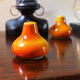 Salt and pepper in orange ceramic, 60s