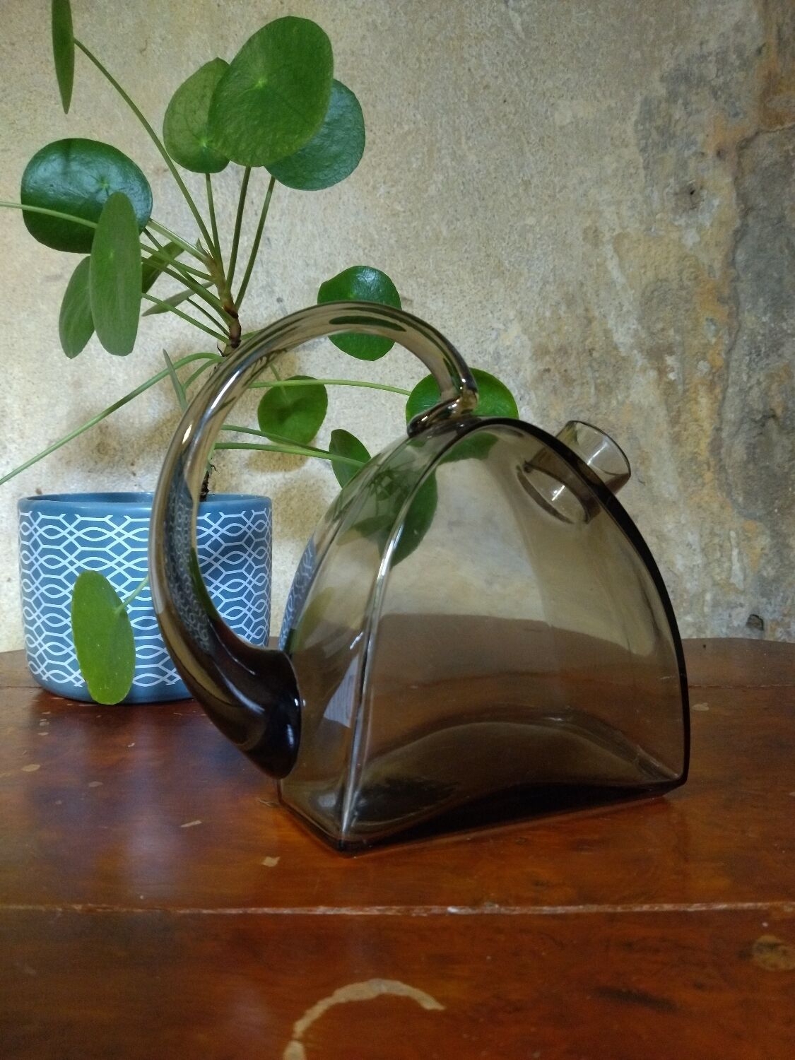 Original vintage carafe in smoked glass