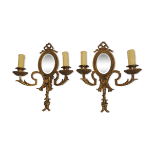Paire d'appliques en bronze style