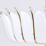 Grand chandelier Rupert Nikoll 27" mid-century brass with leaves, Austria, 1950.