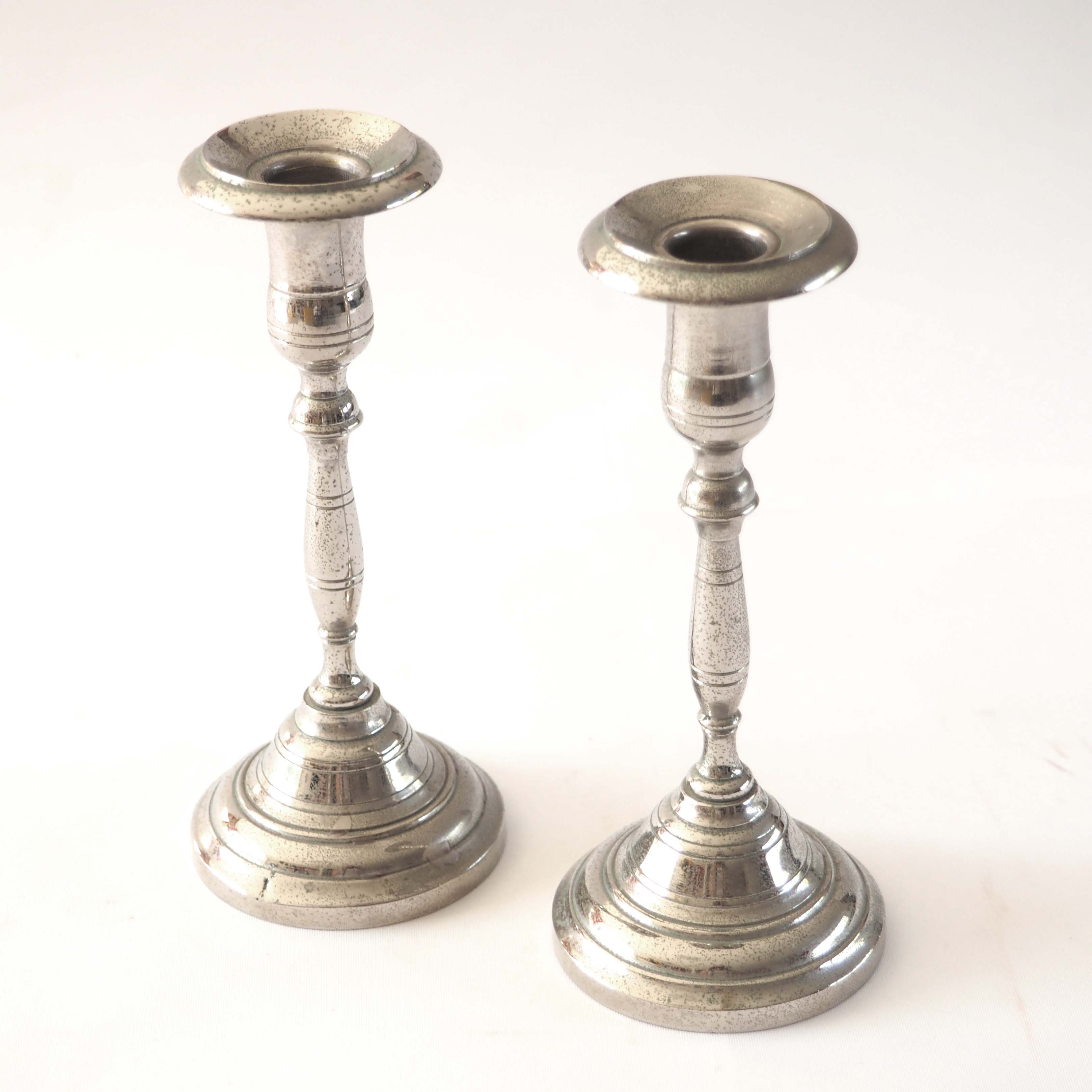 Pair of silver candle holders