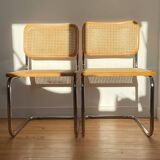 Paire de chaises cannées italiennes design Breuer