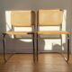 Paire de chaises cannées italiennes design Breuer