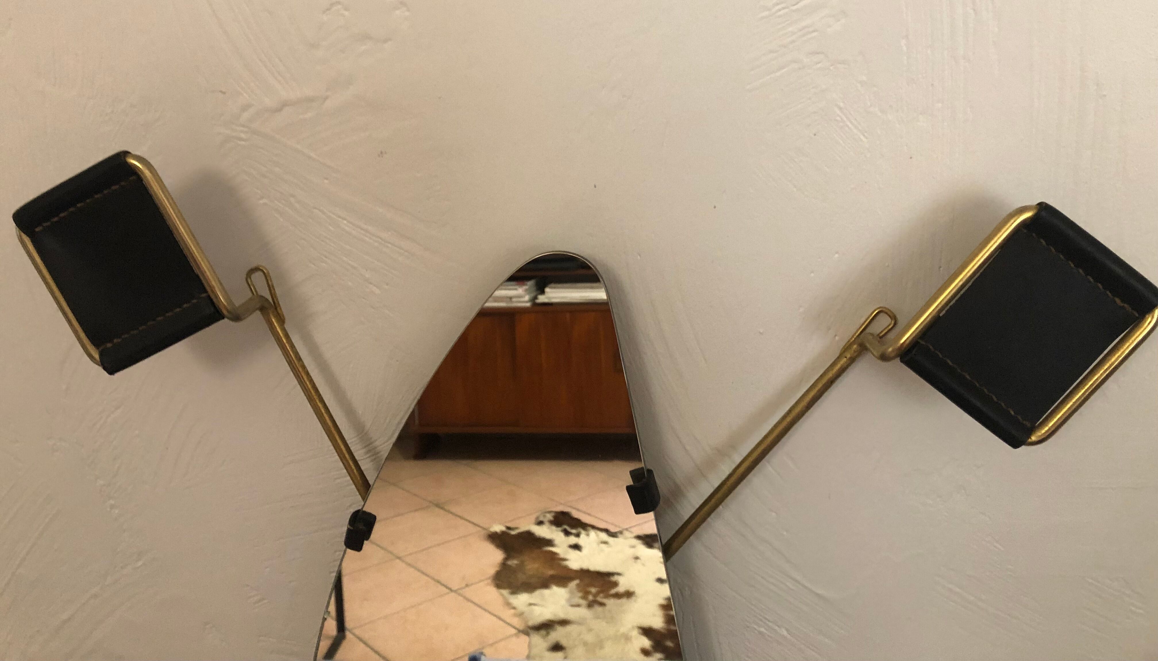 Miroir et portemanteau mural  vintage années 50