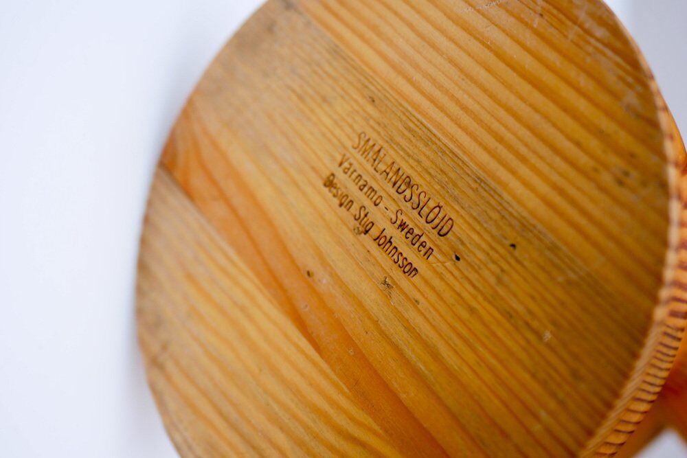 Rustic wooden candleholder by Jan Johnsson for Smålandsslöjd, Sweden, 1975