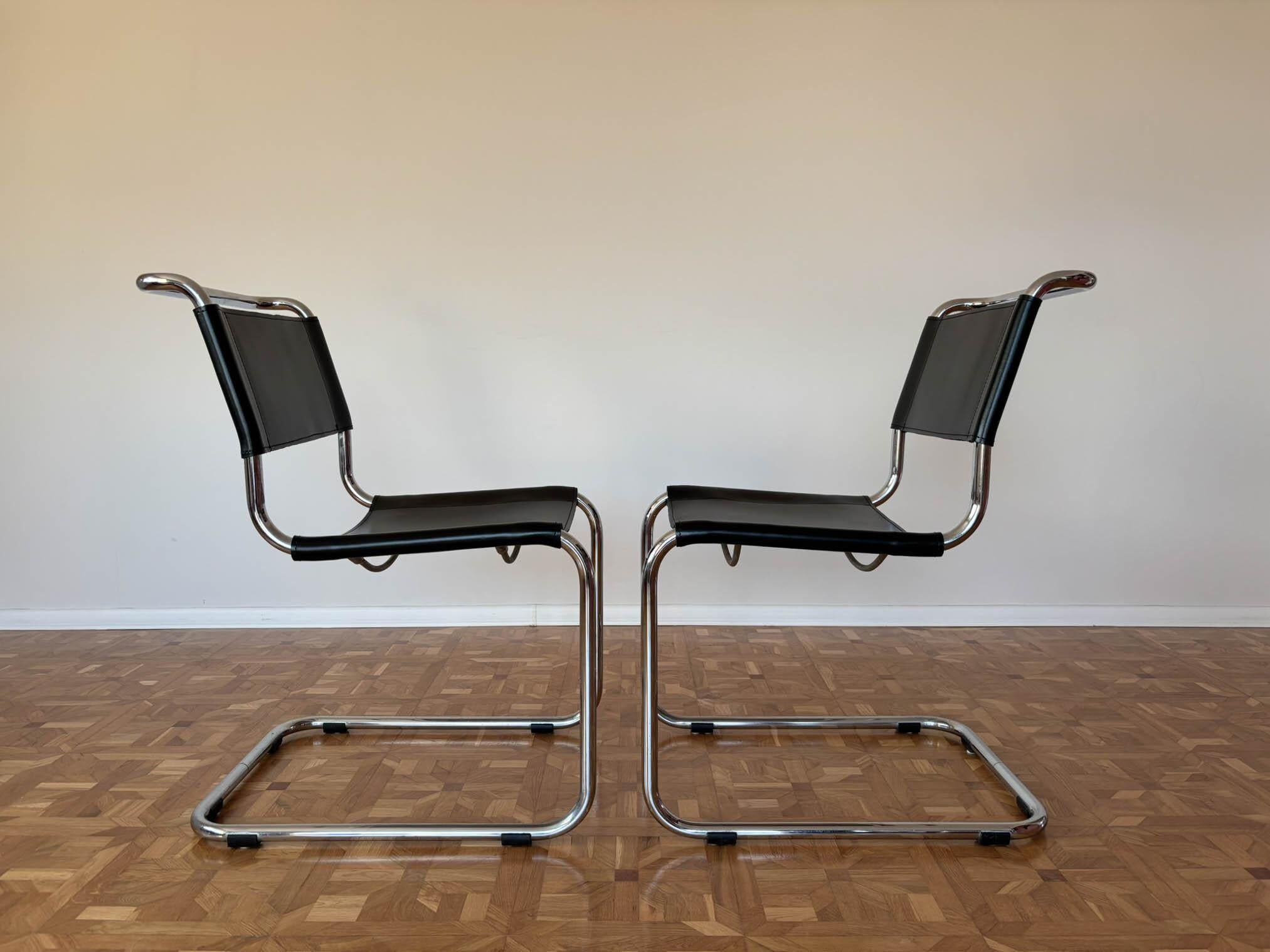 Chaises S33 par Mart Stam pour Thonet, années 1980, ensemble de 2