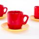 Ensemble de tasses en céramique, design italien, années 1980, fabriquées en Italie.
