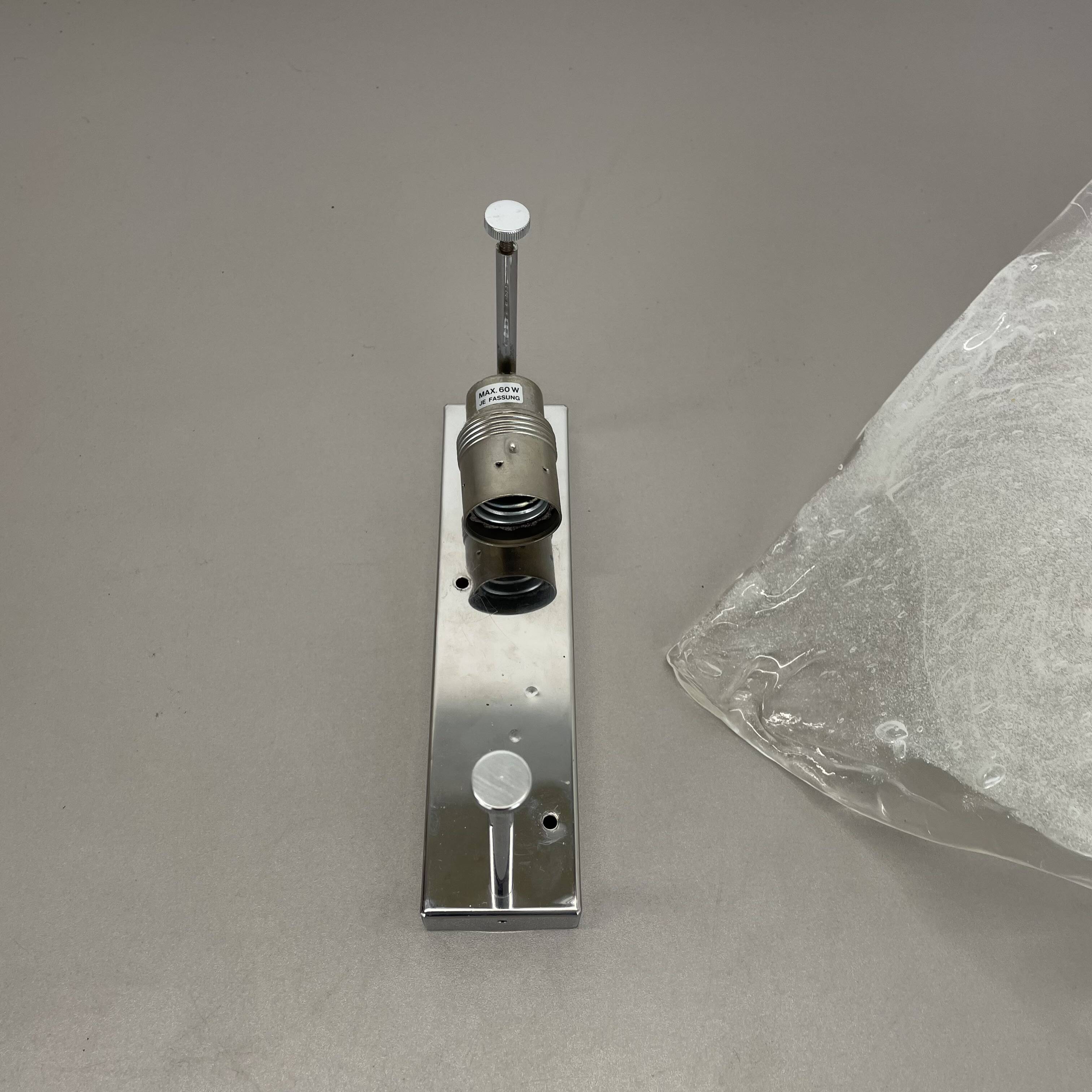 Large Organic Hollywood Regency Ice Glass Wall Light by Kalmar Lights, 1970