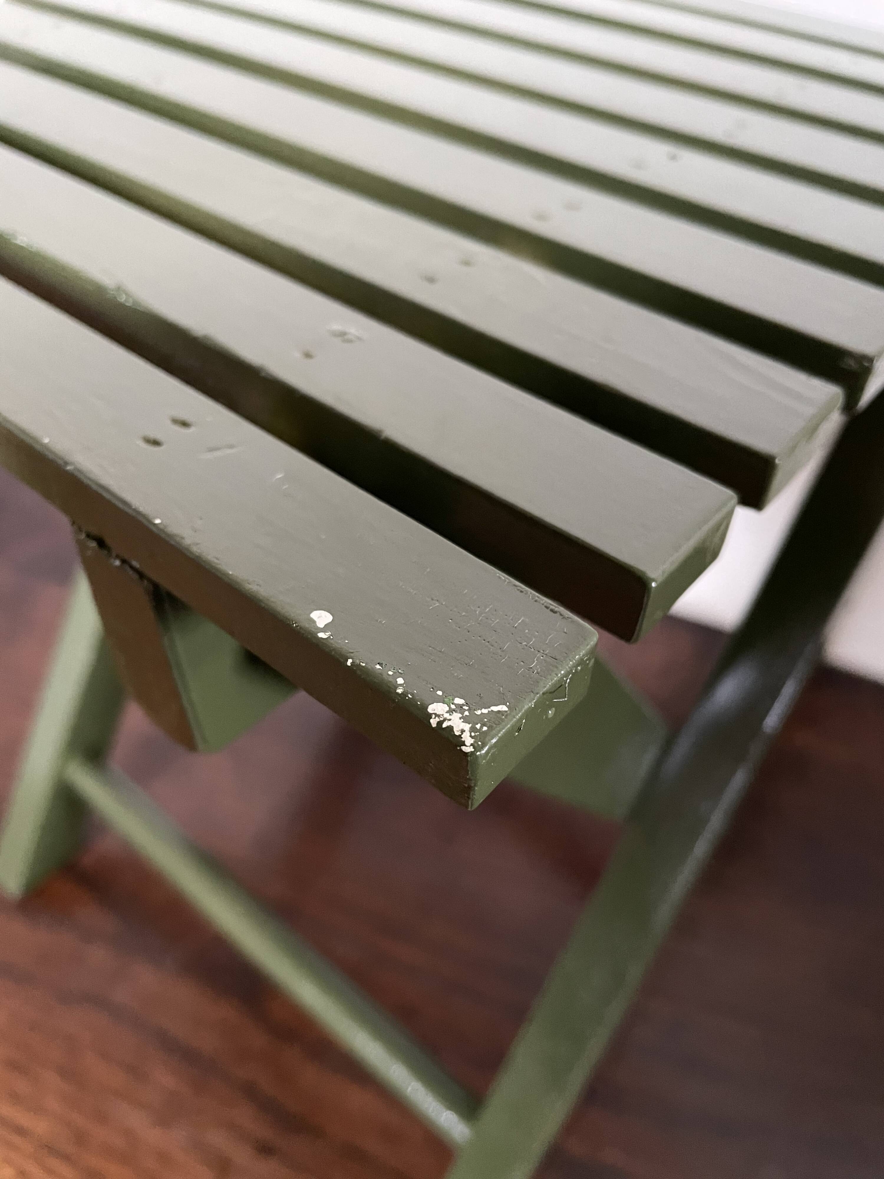 Vintage slatted fishing stool