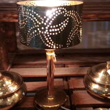 Copper-opened lamp hammered metal table lamp
