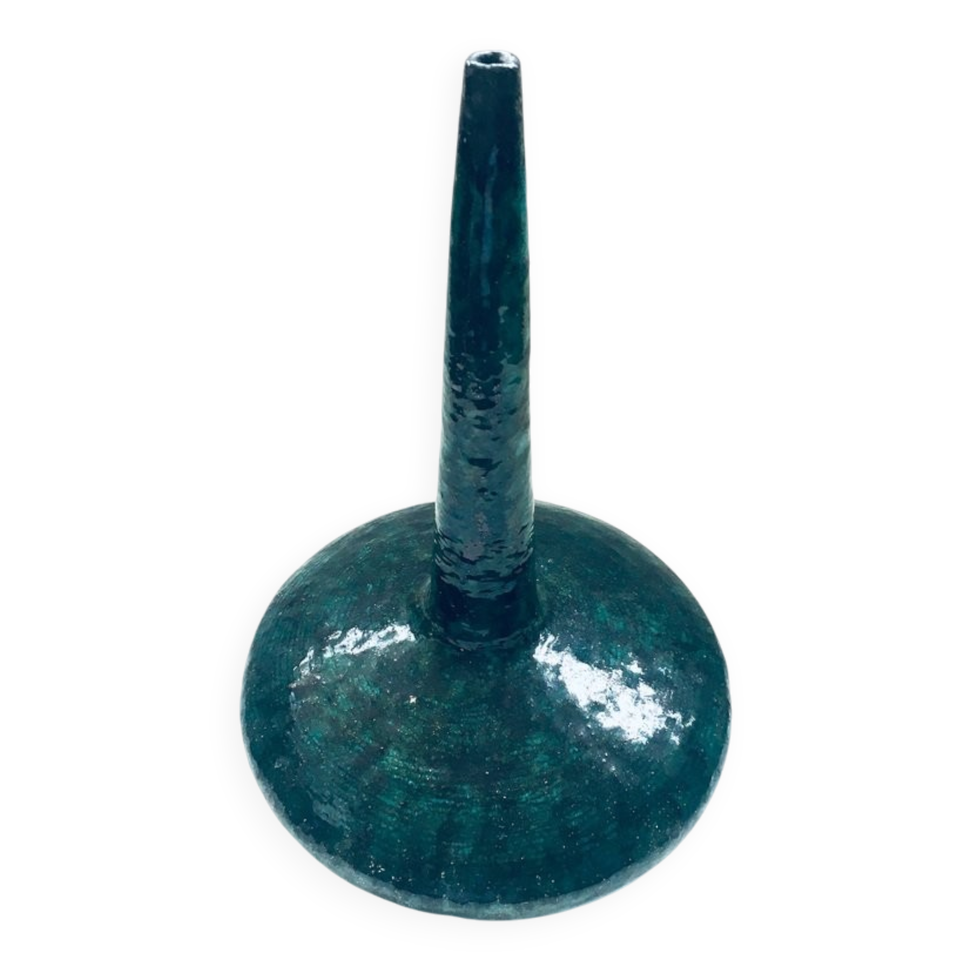 Handmade Art Pottery Ceramic Fluted Vase, Belgium, 1970s