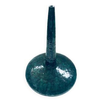 Handmade Art Pottery Ceramic Fluted Vase, Belgium, 1970s