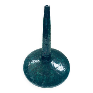 Handmade Art Pottery Ceramic Fluted Vase, Belgium, 1970s