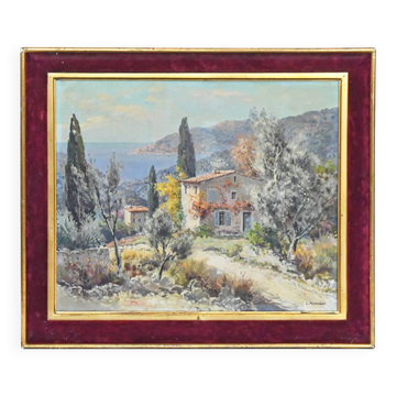Lucien POTRONAT (1889-1973) "Paysage de la Côte d'Azur" Huile sur toile