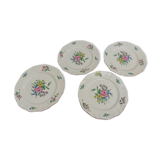 Set de 4 assiettes vintage bouquet de roses Lunéville Keller et Guérin