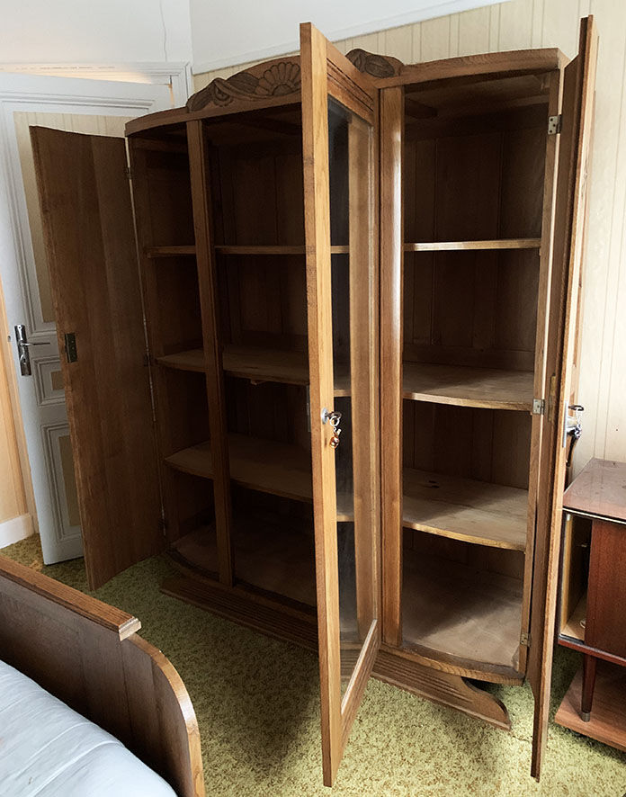 Old art deco solid oak cabinet