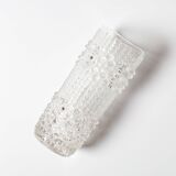 Vintage Pressed Glass Vase: CandleWax Design by František Pečený / 1972