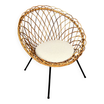Rohe Nordwolde rattan armchair vintage retro decorative chair