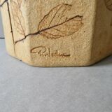 Octagonal vase by Raymonde Leduc, herbarium decoration, circa 1970