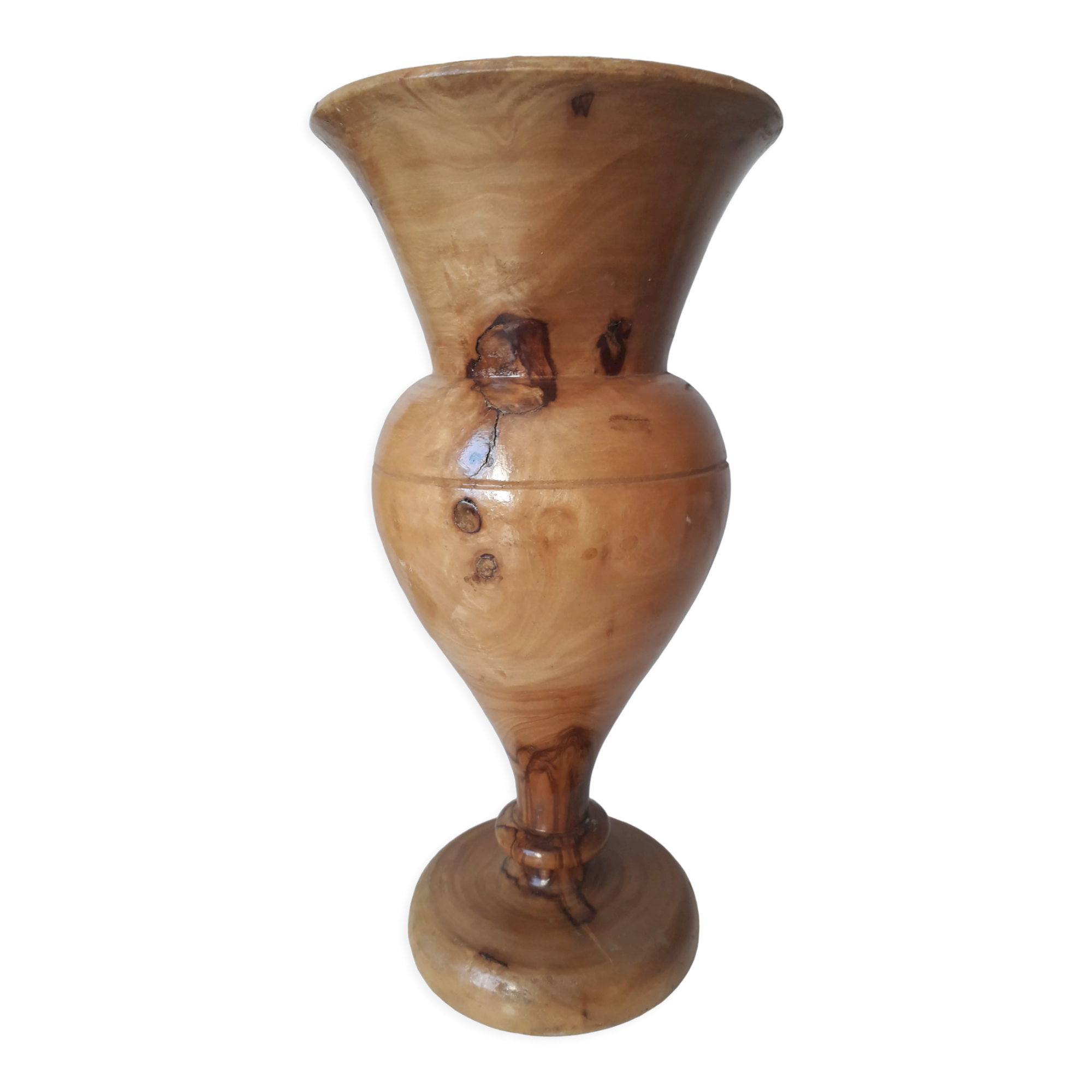 Turned wooden vase