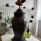 Beautiful old carved wooden lamp base