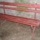 Garden bench wood metal early XXth "ox blood"