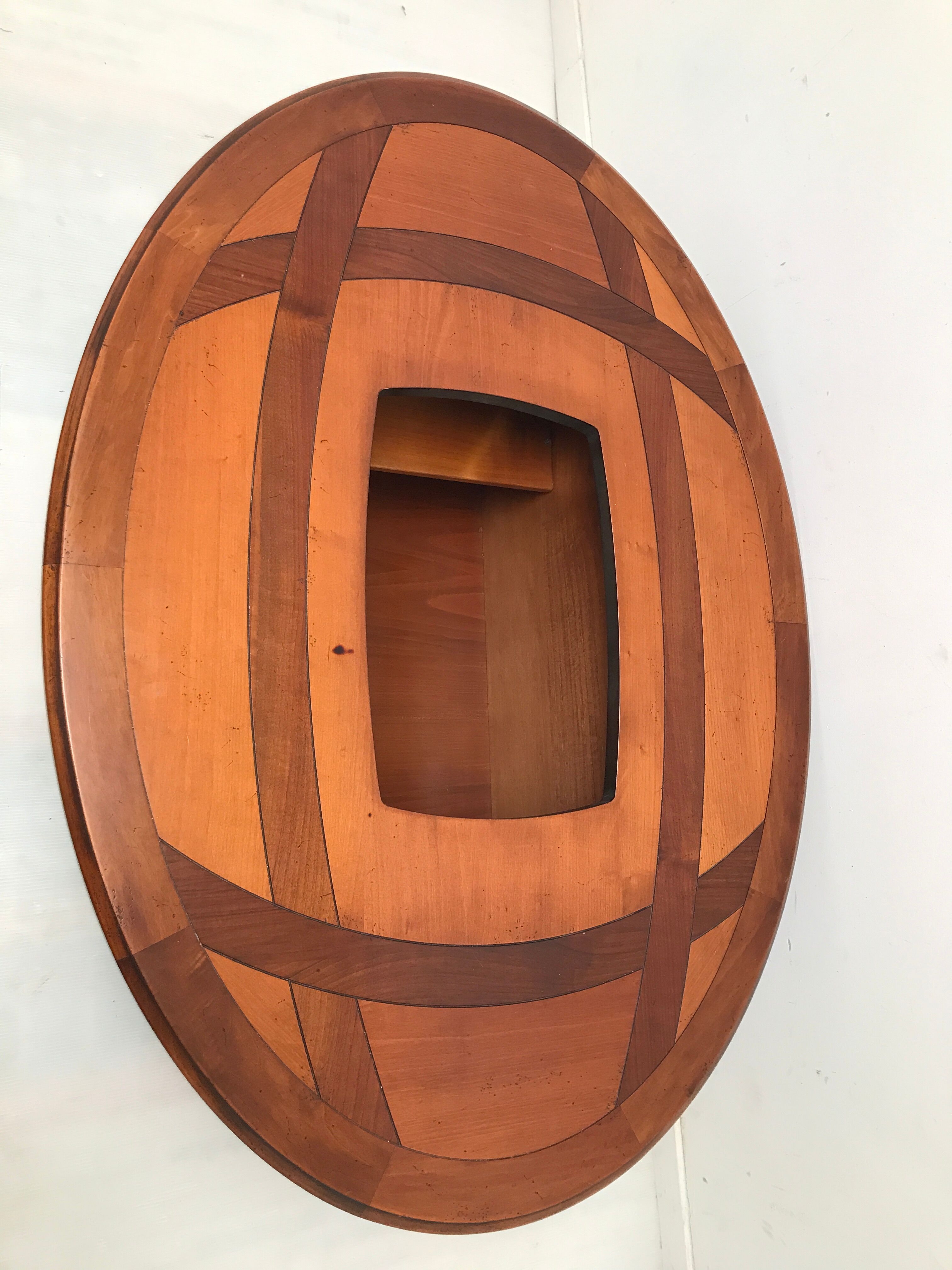 Coffee table bar trunk oval vintage cherry 70s-80s