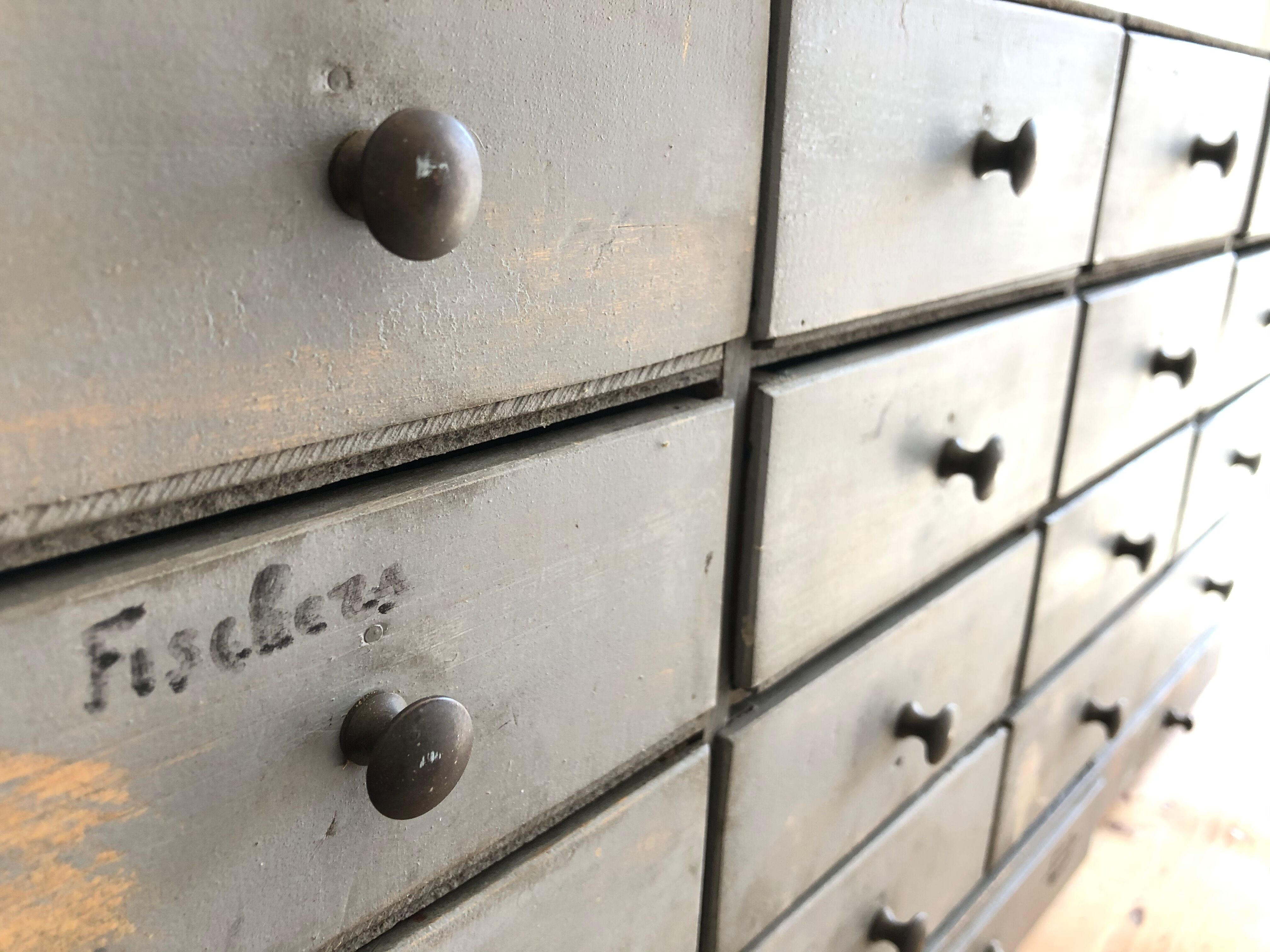 Furniture drawers patinated