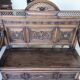 Banquette-coffre ancienne style Henri II / Néo-Renaissance en bois sculpté