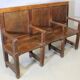 3-seater oak church pew
