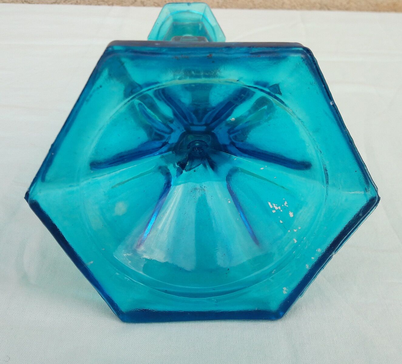 Blue candle holder