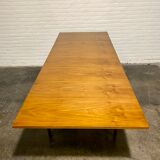 Vintage teak square extendable  dining table designed and manufactured by lübke,  1960s