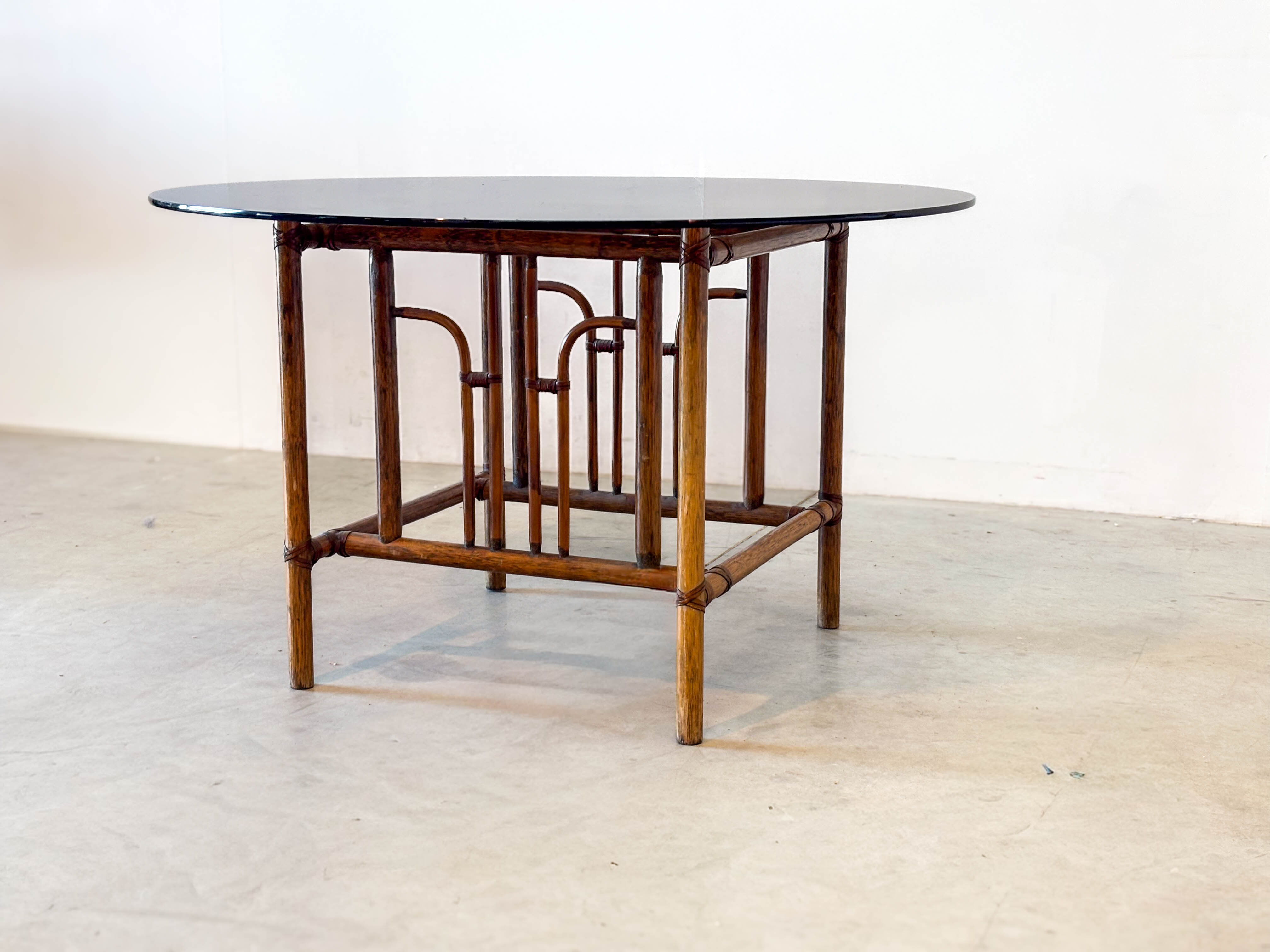 Round rustic dining table