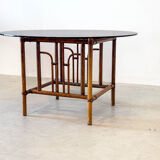 Round rustic dining table